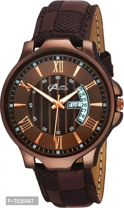 Acnos Day and Date Working Brown Analog Watch for Men Pack of - 2