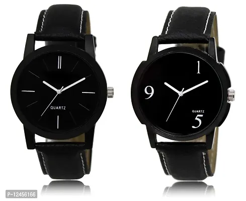 Elegant Slim Line Round Case Dial Analog Watch Combo For Men -Pack Of 2-thumb0