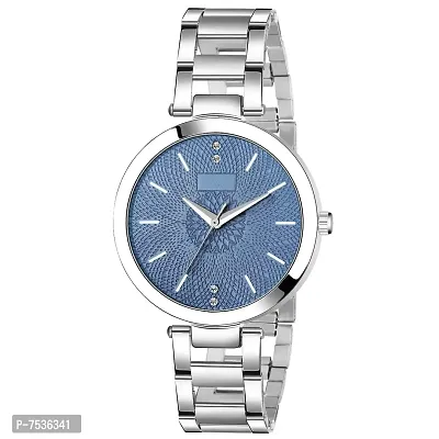 Acnos Blue Dial Silver Chain Belt MT Analogue Watch for Girl's and Women's Pack of - 1 (MT-205)