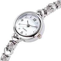 Acnos Silver Heart Shape Round dial White Diamond with Rosegold Bracelet Super Quality Watch for Girls and Watch for Women Pack of - 2 Gift for Special FASTIVAL Offer-thumb4