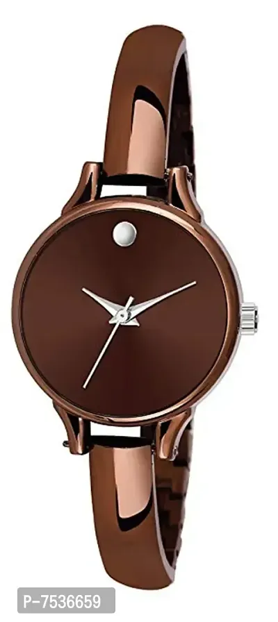 Acnos Brown Plated Strap and case and Brown dial Analog Watch for Girls and Women Pack of - 1