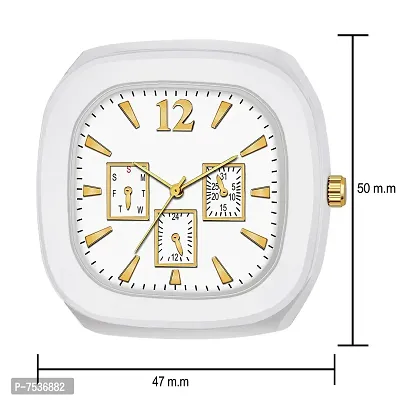 Acnos Brand - A Choras White Watch Square Multi DIAL Analog Silicon PU Strap ADDI Stylish Designer Analog Watch - for Boys Pack of 1-thumb3