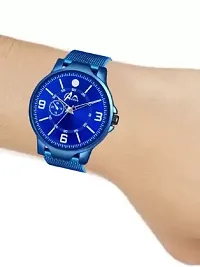 Stylish Blue PU Analog Watches For Men-thumb3