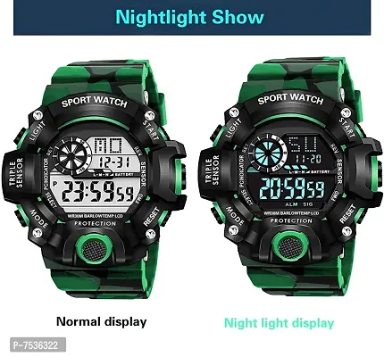 Acnos Brand - A Digital Watch Shockproof Multi-Functional Automatic Green Army Strap Waterproof Digital Sport Watch for Mens Kids Watch for Boys - Watch for Men Pack of 1-thumb4