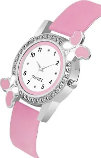 Stylish Pink Silicone Analog Watches For Women-thumb1