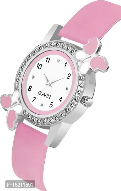 Stylish Pink Silicone Analog Watches For Women-thumb2