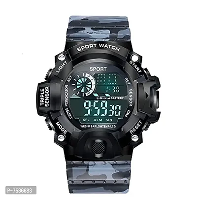 Acnos Brand - A Digital Watch Shockproof Multi-Functional Automatic Army Grey Color Army Strap Waterproof Digital Sports Watch for Men's Kids Watch for Boys Watch for Men Pack of-1