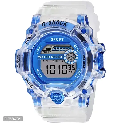 Acnos Brand - A Digital Alram Time Day Second Shockproof Multi-Functional Automatic White Blue Waterproof Digital Sports Watch for Men's Kids Watch for Boys Watch for Men Pack of 1