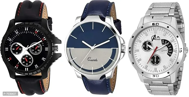 Acnos Special Super Quality Analog Watches Combo Look Like Handsome for Boys and Mens Pack of - 3(436-437-24)-thumb0