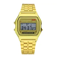 Acnos Brand Digital Gold Vintage Square Dial Unisex Wrist Watch for Men Women Pack Of 1 (WR-GOLD)-thumb3