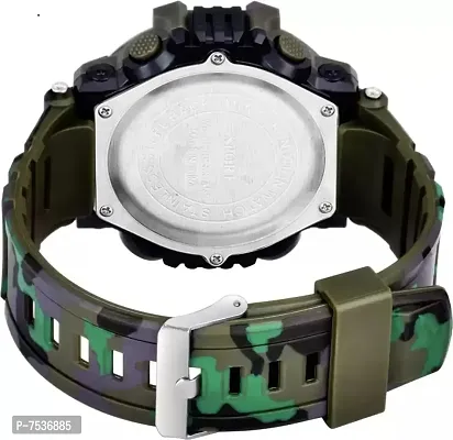 Acnos Brand - A Digital Boy's Watch (Black Dial, Green Strap)-thumb5