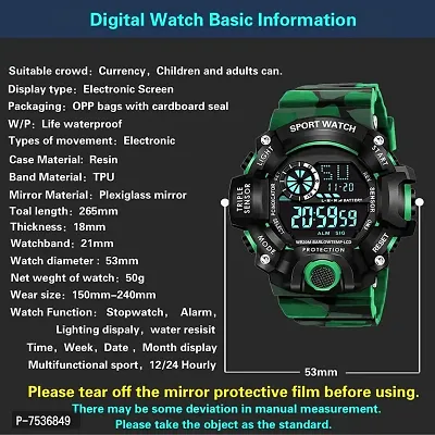 Acnos Brand - Digital Watch with Green Shockproof Multi-Functional Automatic 5 Color Army Strap Waterproof Digital Sports Watch for Men's Kids Watch for Boys - Watch for Men Pack of 2-thumb5