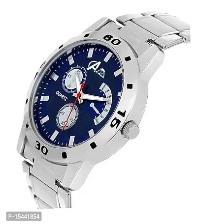 Acnos Brand Stainless Steel Blue Dial Chain Watch for Men Watch For Boy Pack Of 1-thumb2