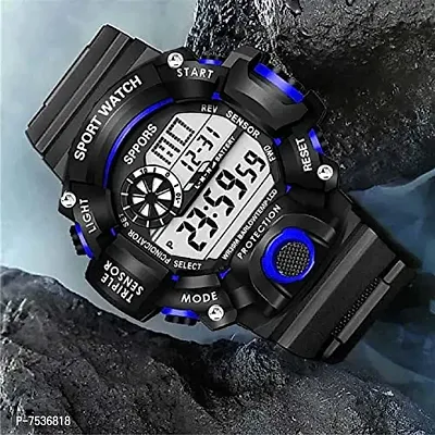 Acnos Brand - A Digital Watch with Square LED Shockproof Multi-Functional Automatic Blue Color Ring Waterproof Digital Sports Watch for Men's Kids Watch for Boys Watch for Men Pack of 2-thumb4