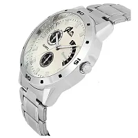 Acnos Silver Dial Chonograph Design Steel Strap Size Analog Watch for Men Pack of - 1 (Lr101)-thumb1