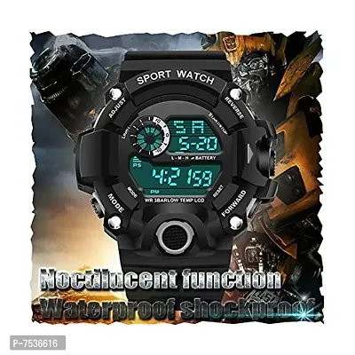 Acnos Digital Watch Shockproof Multi-Functional Automatic Black Color Strap Waterproof Digital Sports Watch for Mens Kids Watch for Boys Watch for Men Pack of 1 Watch Water Resistance Digital Watch