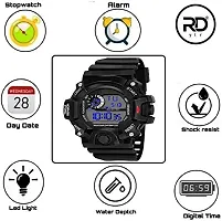 Acnos Brand - A Digital Watch with LED Shockproof Multi-Functional Automatic Black Boader Black Waterproof Digital Sports Watch for Men's Kids Watch for Boys - Watch for Men Pack of 2-thumb3