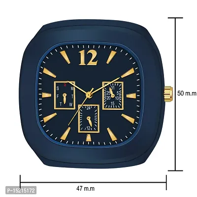 Stylish Blue Silicone Analog Watches For Men Pack Of 2-thumb3