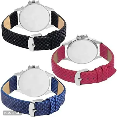 Acnos White Dial Analogue Watch for Women Pack of - 3 (315-BLACK-BLUE-PINK)-thumb4