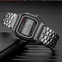 Acnos 2 Combo Digital Black Vintage Square Dial Unisex Water Resist Watch for Men Women Pack Of 2 (WR70)-thumb3