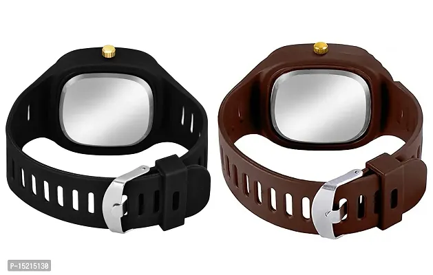 Stylish Multicoloured Silicone Analog Watches For Men Pack Of 2-thumb4