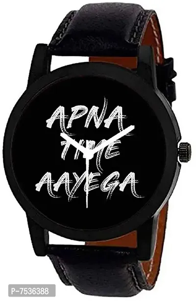 Acnos apna time aayega Black Analog Watch for Men Pack of - 1