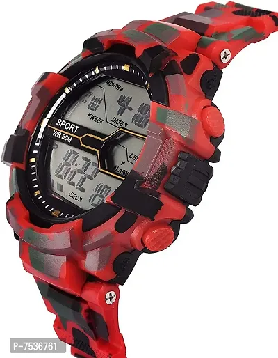 Acnos Red Color Army Shockproof Waterproof Digital Sports Watch for Mens Kids Sports Watch for Boys - Military Army Watch for Men-thumb2