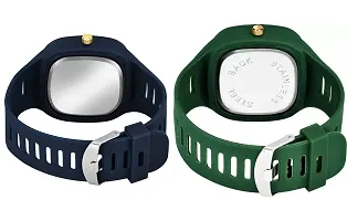 Stylish Multicoloured Silicone Analog Watches For Men Pack Of 2-thumb3