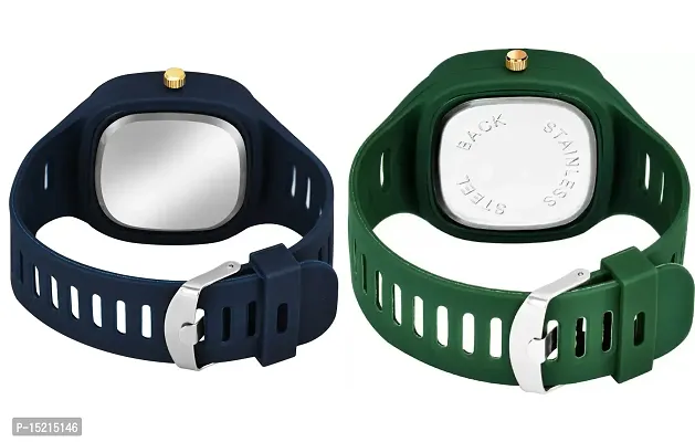 Stylish Multicoloured Silicone Analog Watches For Men Pack Of 2-thumb4