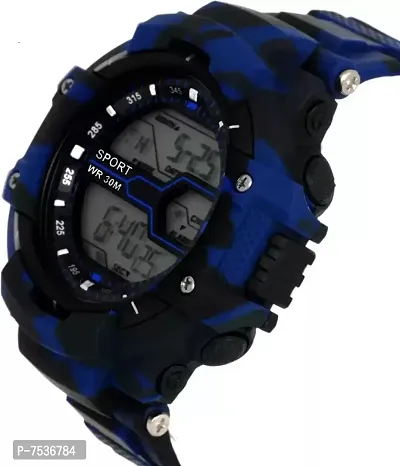 Acnos Multi Functional Sports Digital Dial Men's Watch Digital Watch Shockproof Automatic Blue Army Strap Waterproof Digital Sports Watch for Men's Kids Watch for Boys Watch for Men-thumb3