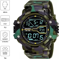 Acnos Brand - A Digital Boy's Watch (Black Dial, Green Strap)-thumb1