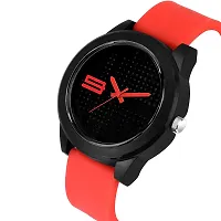 Acnos Black Dial Red Rubber Belt and Black Case Analogue MT Watch for Men's and Boy's Pack of - 1 (MT-107)-thumb1