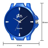 ACNOS Brand Design Stylish Blue DIAL PU Strap Black King Bracelet Combo Set for Men Analog Watch for Boys Men Watches Pack of 2-thumb3