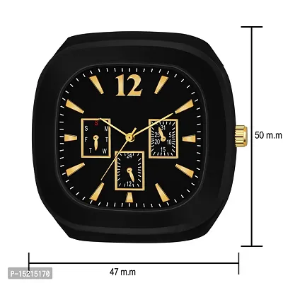 Stylish Black Silicone Analog Watches For Men Pack Of 2-thumb3