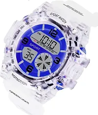 Acnos Brand - A Heavy Quality Digital Alarm Shockproof Multi-Functional Automatic White Strap Blue Dial Waterproof Digital Sports Watch for Men's Kids Watch for Boys - Watch for Men Pack of 1-thumb2