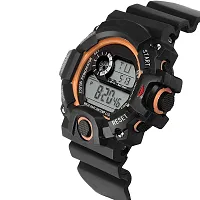 Acnos Brand - A Digital Watch with LED Shockproof Multi-Functional Automatic Orange Boader Black Waterproof Digital Sports Watch for Men's Kids Watch for Boys - Watch for Men Pack of 2-thumb2