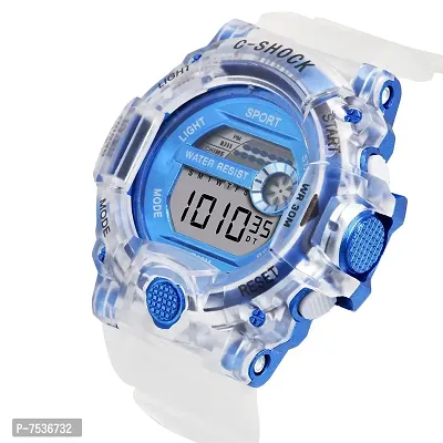 Acnos Brand - A Digital Alram Time Day Second Shockproof Multi-Functional Automatic White Blue Waterproof Digital Sports Watch for Men's Kids Watch for Boys Watch for Men Pack of 1-thumb3