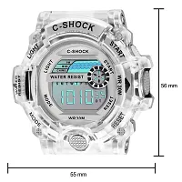 Acnos Brand - A Digital Alram Time Day Second Shockproof Multi-Functional Automatic White Silver Waterproof Digital Sports Watch for Men's Kids Watch for Boys Watch for Men Pack of 1-thumb3