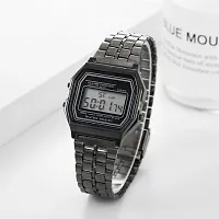Acnos Brand 2 Combo Digital Black Vintage Square Dial Unisex Water Resist Watch for Men Women Pack Of 2 (WR70)-thumb4