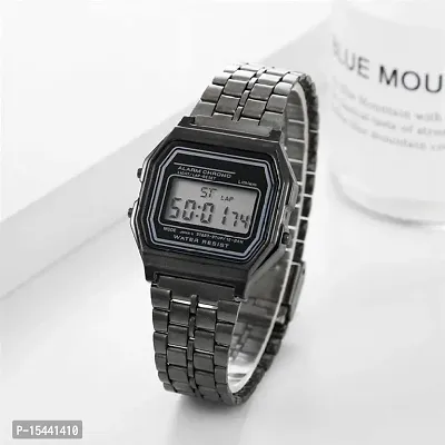 Acnos Brand 2 Combo Digital Black Vintage Square Dial Unisex Water Resist Watch for Men Women Pack Of 2 (WR70)-thumb5