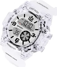 Acnos Brand - A Heavy Quality Digital Alarm Shockproof Multi-Functional Automatic White Strap Silver Dial Waterproof Digital Sports Watch for Men's Kids Watch for Boys - Watch for Men Pack of 1-thumb2