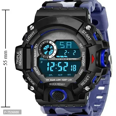 Acnos Brand - A Digital Watch Shockproof Multi-Functional Automatic Army Blue Color Army Strap Waterproof Digital Sports Watch for Men's Kids Watch for Boys Watch for Men Pack of-1-thumb3