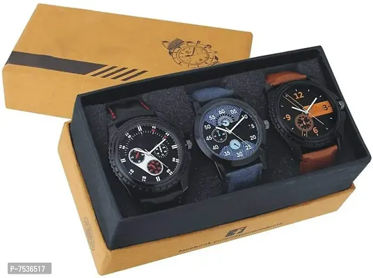 Acnos Special Super Quality Analog Watches Combo Look Like Handsome for Boys and Mens Pack of - 3(436-01-02)-thumb0