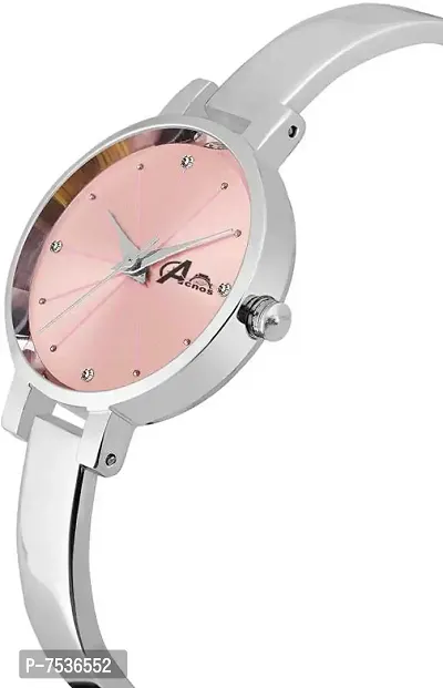 Acnos Brand - Analogue Women's Watch for Women with Heart shap bracelete for Girl's or Women (Pink Dial Silver Colored Strap) Pack of 2 Valentine SPACIAL-thumb3