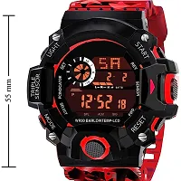 Acnos Brand - A Digital Watch Shockproof Multi-Functional Automatic Army Red Color Army Strap Waterproof Digital Sports Watch for Men's Kids Watch for Boys Watch for Men Pack of-1-thumb2