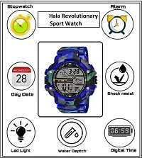 Acnos Brand - A Digital Boy's Watch (Black Dial, Blue Strap)-thumb2