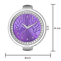 Acnos Purple Dial Round Diamond Silver Chain Belt MT Analogue Watch for Girl's and Women's Pack of - 1 (MT-209)-thumb2