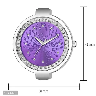 Acnos Purple Dial Round Diamond Silver Chain Belt MT Analogue Watch for Girl's and Women's Pack of - 1 (MT-209)-thumb3