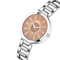 Acnos Brown Dial Silver Chain Belt MT Analogue Watch for Girl's and Women's Pack of - 1 (MT-204)-thumb1