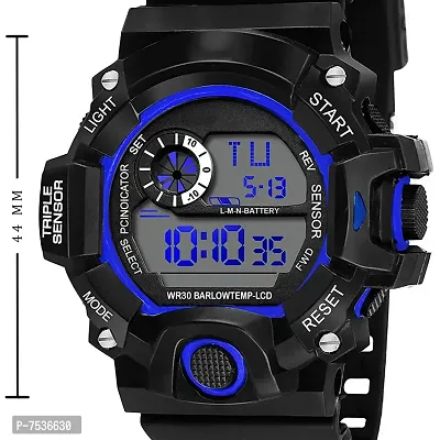 Acnos Brand - A Digital Watch with LED Shockproof Multi-Functional Automatic Blue Boader Black Waterproof Digital Sports Watch for Men's Kids Watch for Boys - Watch for Men Pack of 2-thumb5